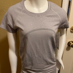 Lululemon Swiftly Tech 2.0, short sleeve, Tempo stripe white/black